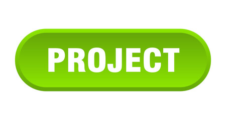 project button. rounded sign on white background