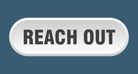 reach out button. rounded sign on white background