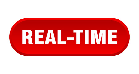 real-time button. rounded sign on white background
