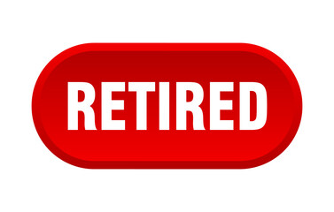 retired button. rounded sign on white background