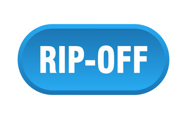 rip-off button. rounded sign on white background