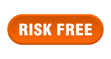 risk free button. rounded sign on white background