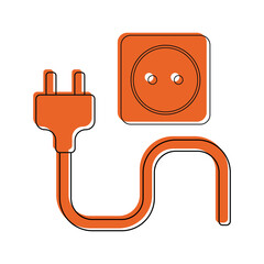 Plug flat illustration AI.