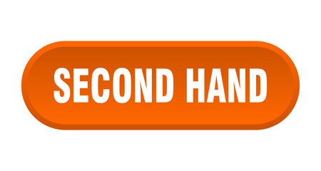 second hand button. rounded sign on white background