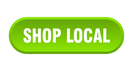 shop local button. rounded sign on white background