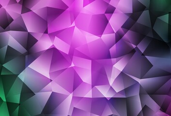 Light Pink, Green vector polygon abstract layout.