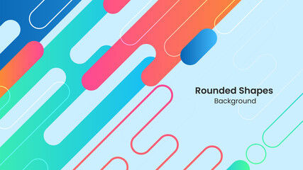 Abstract Colored Rounded Shapes Bright Background