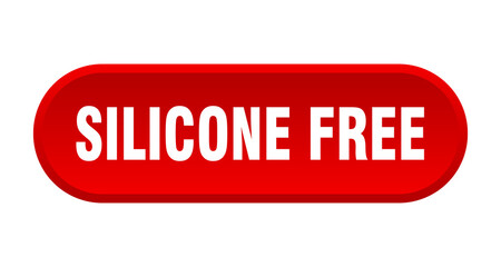 silicone free button. rounded sign on white background