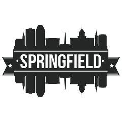 Springfield Illinois, Skyline Silhouette Design City Vector Art Logo.