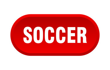 soccer button. rounded sign on white background