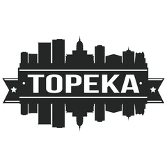 Topeka Skyline Silhouette Design City Vector Art Logo.