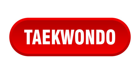 taekwondo button. rounded sign on white background