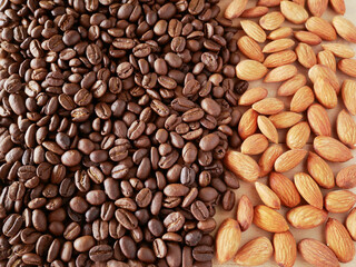 mixed almond and coffee background