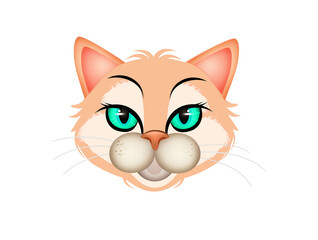 illustration of red kitten face