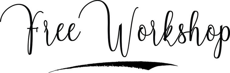 Free Workshop Calligraphy Handwritten Typography Text on
White Background
