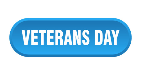 veterans day button. rounded sign on white background