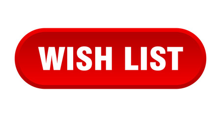 wish list button. rounded sign on white background