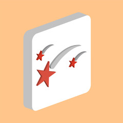 Stars, starfall Simple vector icon. Illustration symbol design template for web mobile UI element. Perfect color isometric pictogram on 3d white square. Stars, starfall icons for business project.