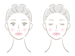 女性　顔　美容
