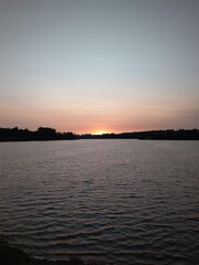 sunset over the river