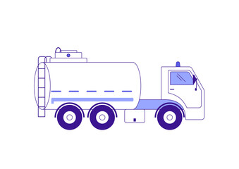 Fuel truck isolated on white. Flat vector illustration.