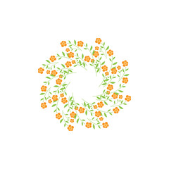 Wreath floral isolated design template vector