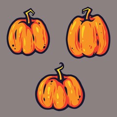 Set of pumpkin for halloween holiday design