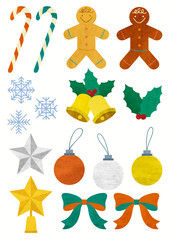 Illustration set of various Christmas ornaments