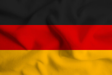 German flag overplayed on rippled clothes.