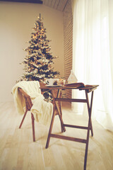 Christmas home decor, beautiful holiday decoration. High quality photo.