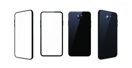 Technological Gadgets on Black and White Background . Isolated Vector Elements