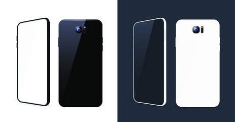 Technological Gadgets on Black and White Background . Isolated Vector Elements