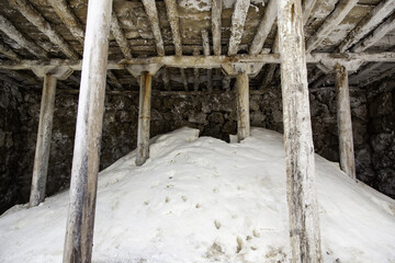 Salt in saline production in navarre, spain