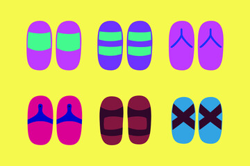 Illustration of various types of sandals