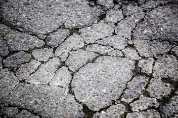 Cracked and abandoned asphalt