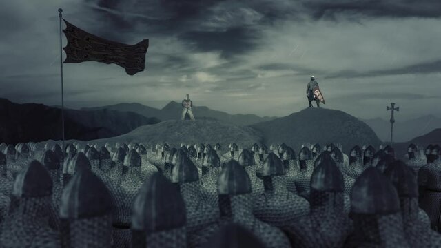 King Richard Lionheart Speaking to his Crusaders Army before Battle