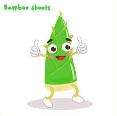 Cartoon Bamboo Shoots Plant vector       	