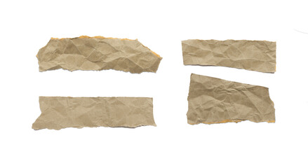 Fototapeta premium Collection of Recycled paper,crumpled paper,unfolded piece paper on white background