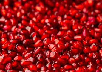 Pomegranate fruit filled in the frame