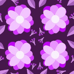 Naklejka premium Background illustration with purple flower pattern.