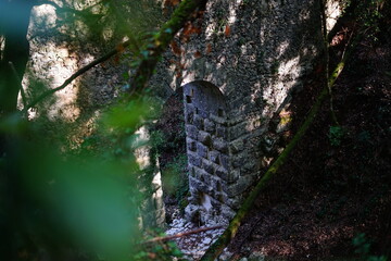Cardona Brigde near geographical center of Italy in Narni, Terni, Umbria, Italy