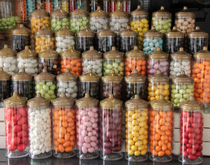 delicious and colorful dragee sugar