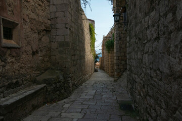 Narrow streets in Korcula town
