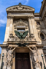 Architectural details of Opera National de Paris - Grand Opera (Garnier Palace) is famous neo-baroque building in Paris, France.
