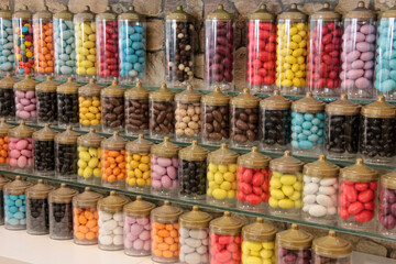 delicious and colorful dragee sugar