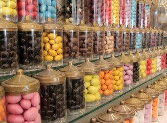 delicious and colorful dragee sugar