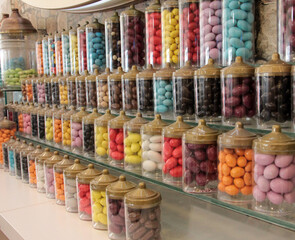 delicious and colorful dragee sugar