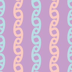 Cute chain seamless vector pattern. Pastel color organic illustration background.