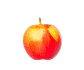 single red apple isolated on white backgound with clipping path. one fruit.