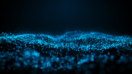 Abstract digital particle wave and light abstract background ,Abstract cyber or technology background.